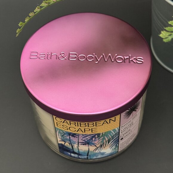 BBW Caribbean Escape Bath & Body Works 3 Wick Candle - Picture 4 of 10